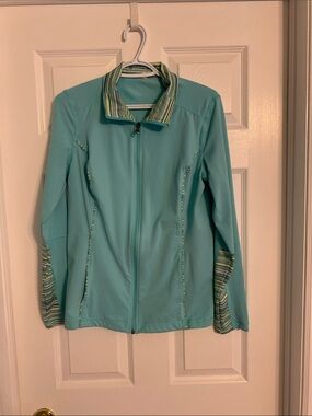 Under Armour Women's Aqua Full-Zip Utility Jacket with Striped Trim